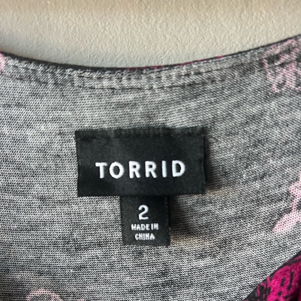 Torrid Stencil Flower Floral High Neck Jersey Maxi Dress Size 2X - Picture 8 of 9